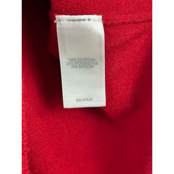 J Jill Women's Medium Red Sweater Long Sleeve Round Neck Pullover - Picture 8 of 11